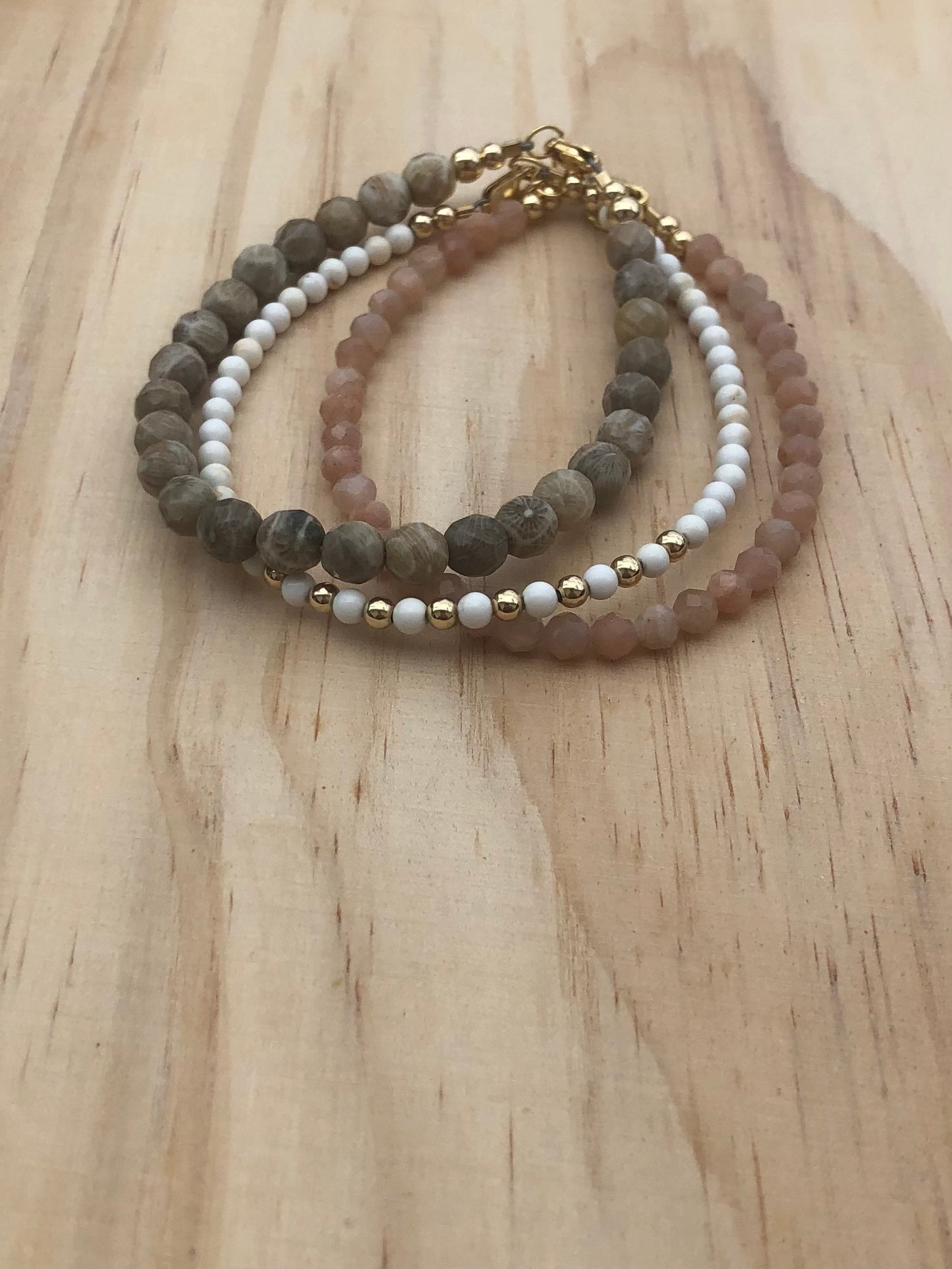 Peach Moonstone Bracelet.