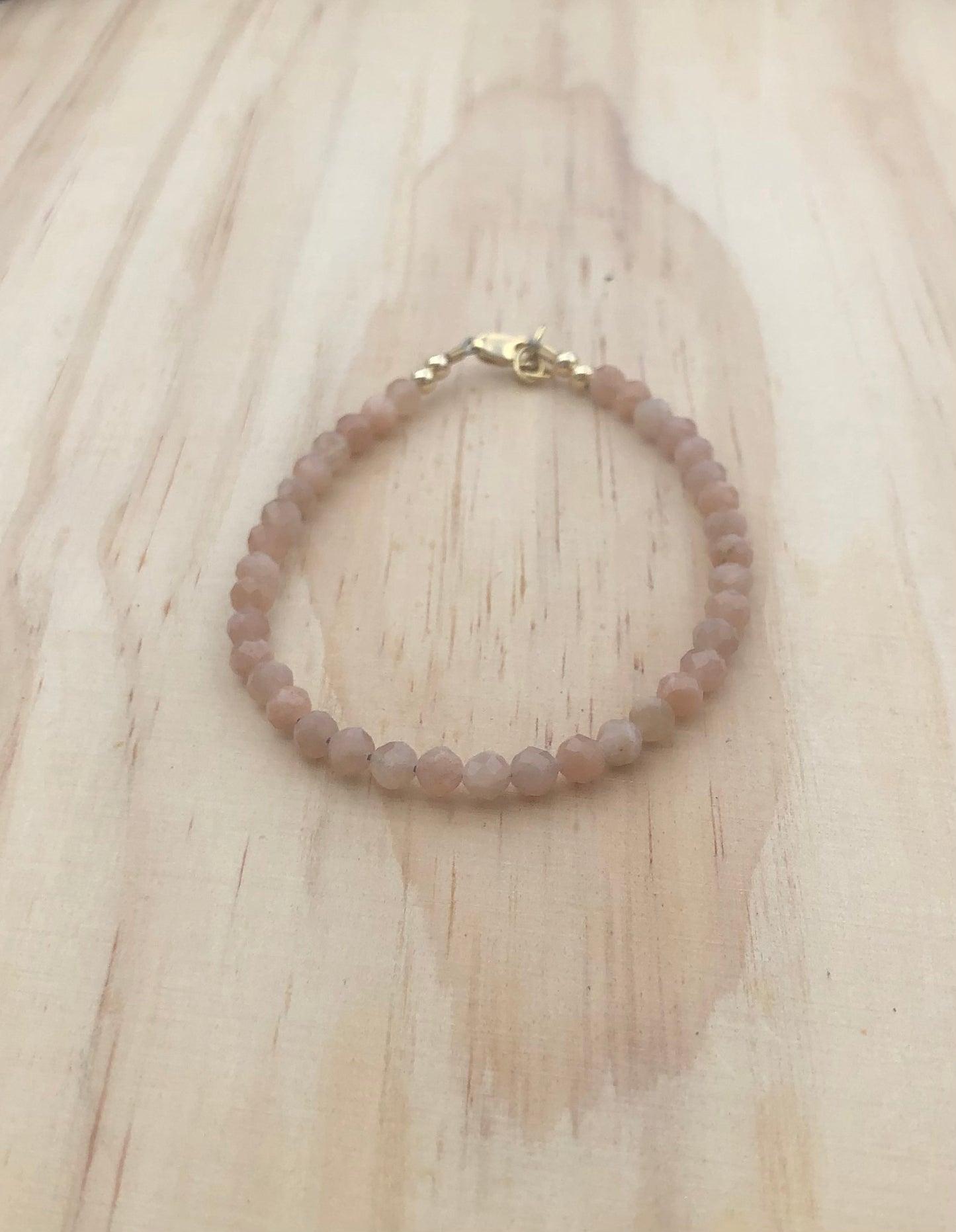 Peach Moonstone Bracelet.